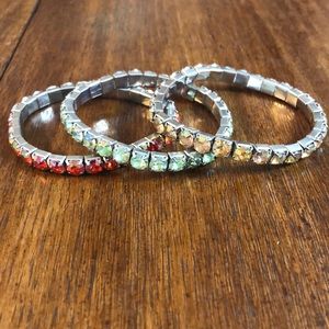 Rhinestone bracelet set